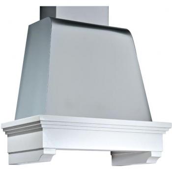 Campana extractora MEMORY en acero inoxidable plateado y estructura de madera de fresno blanco 90 cm