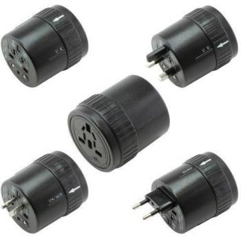 Kit WORLDADK - Adaptador de enchufe internacional, negro