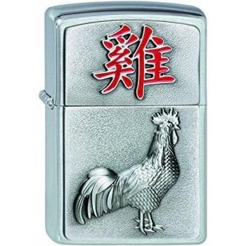 Zippo Year of The Rooster Mechero, Metal, Satin Chrome, 1x3.5x5.5 cm