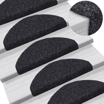 Alfombrilla Autoadhesiva para Escalera - 10 unidades, 65x21x4 cm, color negro