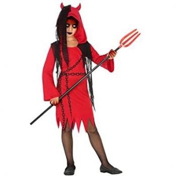Atosa-55602 Atosa-55602-Disfraz Demonia-Infantil 3 a 4 años- Niña- rojo, Color