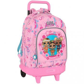MOCHILA GRANDE CON RUEDAS COMPACT EXTRAIBLE LOL SURPRISE! GLOW GIRL 33x45x22cm HOMBRERAS Y ESPALDA ACOLCHADA ERGONÓMICA SA