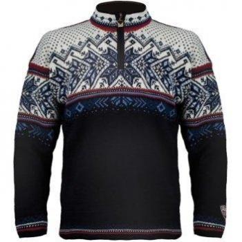 Dale of Norway Vail Men's Sweater - Midnight Navy, Red Rose, Off White, Size XL