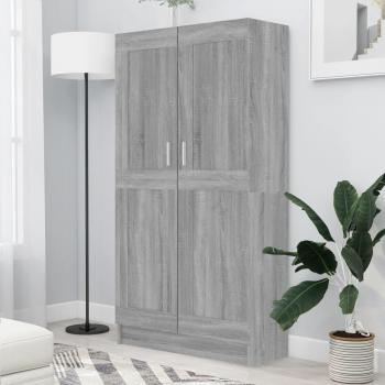 Librería de madera de ingeniería 82,5x30,5x150 cm en Blanco, Negro y Roble Sonoma - Mueble de Almacenaje Estantería para Oficina, Estudio y Dormitorio