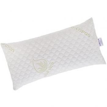 Almohada Viscoelástica de Copos con Aloe Vera, Tejido Stretch, Termoregulable, Firmeza Media-Alta - 80 cm - Fabricada en España