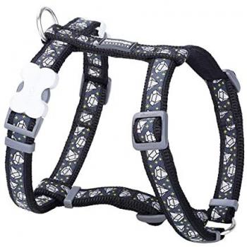 Arnés Ajustable para Perro Red Dingo Style Diamond Negro, nailon, varias tallas (45-66 cm y 36-59 cm)