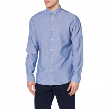 SELECTED HOMME SLHSLIMLINEN Shirt LS B Noos Camisa de Oficina, Azul