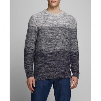 Jersey de hombre azul con cuello caja de algodón orgánico
