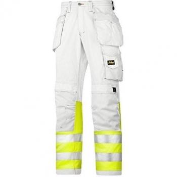 Snickers - Pantalón - Niños Unisex adulto Mujer Niñas Hombre White/Hi Vis Yellow