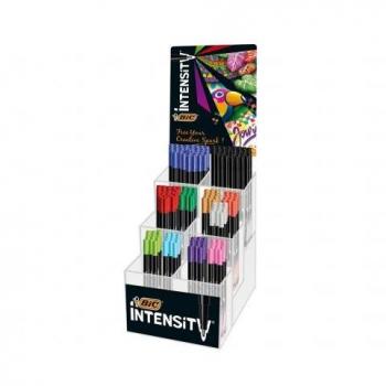 Bic Intensity Fine Expositor de 192 Rotuladores - Punta Fina de 0.8mm - Trazo de 0.4mm - Colores Surtidos