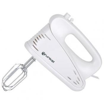Grunkel – AM-25G - Batidora de Varillas Amasadora para repostería con 5 velocidades. Incluye dos varillas diferentes para mezclar y Amasar, Perfecta para Panadería y Repostería - Blanco