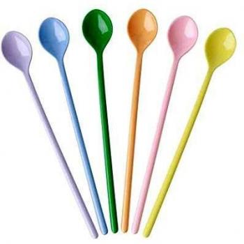 Rice Juego de 6 cucharas de café de melamina de arroz en Colores Surtidos Let's Summer