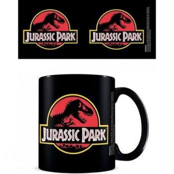 Taza del logotipo de Jurassic Park en negro/rojo talla única