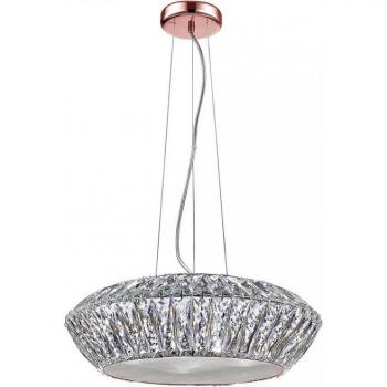 Lámpara colgante Armel oro rosa 7 bombillas 138cm con plafón de luces LED