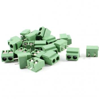 sourcing map 20pcs Conector de Bloque de Terminal de Tornillo de 5 mm de Paso 8A 250V 2P de 2 vías