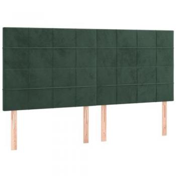 Cabecero LED Terciopelo Verde Oscuro 200x5x118/128 cm