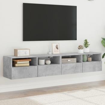 Mueble de salón para TV vidaXL 2 uds madera ingeniería gris hormigón 80x30x30 cm