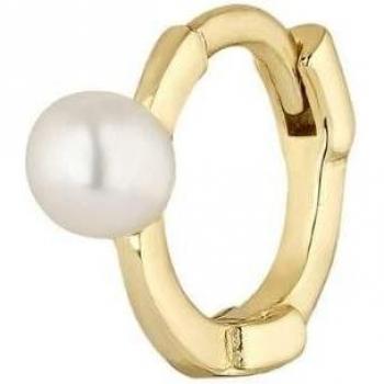 Piercing aro Earcandy Perle Blanche de plata bañado en oro amarillo 18k