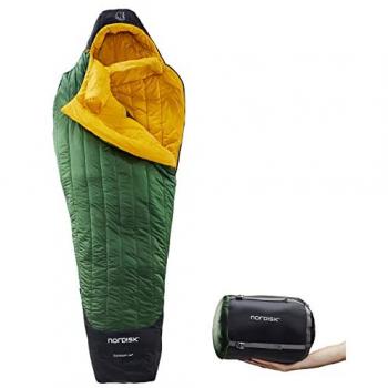 Saco de dormir Nordisk Gormsson Mummy -20ºC verde amarillo