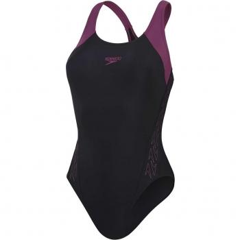 Bañador de Natación Speedo Mujer Hyperboom Splice Racerback Negro con Paneles y Espalda Olímpica