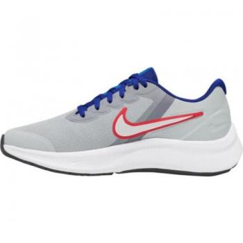 Zapatillas de running Nike Star Runner 3 GS infantil gris/blanco 013, deportivas unisex para niño y niña, diseño ligero y transpirable, suela de goma para mejor tracción, plantilla acolchada para mayor comodidad, disponibles