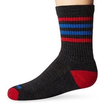 Smartwool Kid's Striped Hike Light Crew Charcoal S