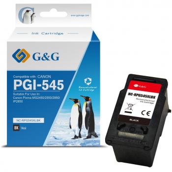 Cartucho de Tinta Negro Compatible con Canon PG-545XL Alta Capacidad (8286B001) Remanufacturado con Indicador de Nivel de Tinta