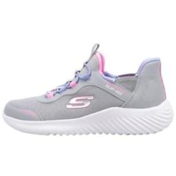 Zapatillas Niña Skechers Bounder Slip-ins Gris con Tecnología Air-Cooled y Suela Memory Foam, Lavables en Máquina