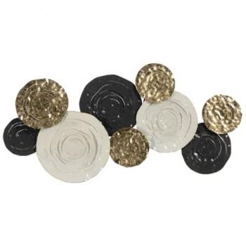Decoración de Pared de Hierro Negro y Dorado 117,5 x 8,3 x 59,7 cm