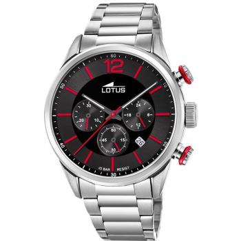 Reloj Lotus Chrono 18688/6 de Hombre con Esfera Negra y Pulsera de Acero Bicolor