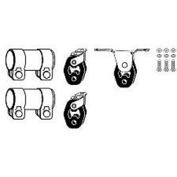 Kit de Montaje para Sistema de Escape HJS 82 11 4532 - Compatible con Volkswagen Polo IV, Seat Ibiza III y Skoda Fabia I