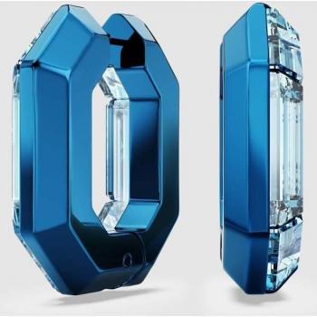 Pendientes de aro Swarovski Lucent de cristal azul octagonal pequeños
