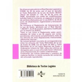 Ley De Suelo. Texto Refundido Y Reglamento De Valoraciones