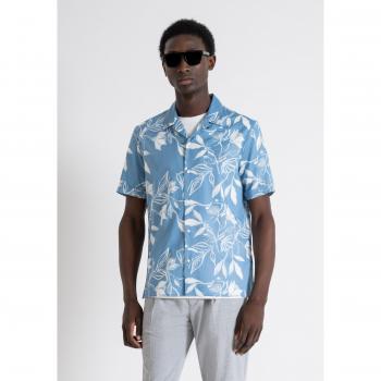 Camisa de algodón estampado con corte recto