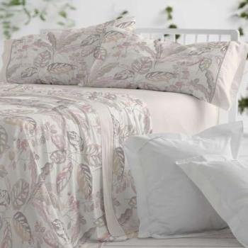 Juego de Sábanas Burrito Blanco 50% Algodón Diseño Tropical Lavanda Tacto Suave Fácil Planchado Alta Durabilidad Cama 90-200cm