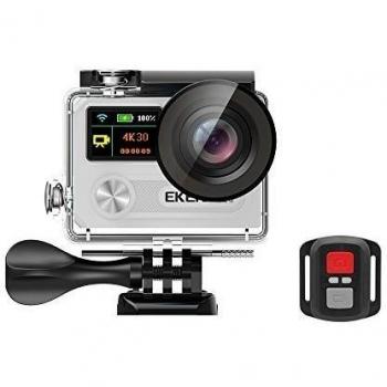 EKEN H8R Wifi Cámara Deportiva Impermeable con 2 Batería 4K30fps Sony Sensor + 2.4G Control remoto + Selfie palillo + base de carga