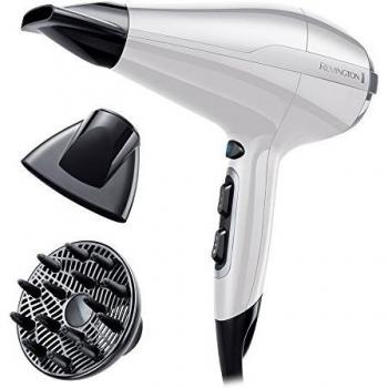 Remington Pro Air AC5913W - Secador de Pelo Profesional, Secador Iónico, Difusor y Concentrador, 2200 W, Ligero y Compacto, Blanco