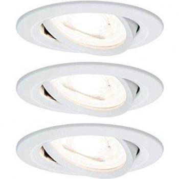 Set de Luminarias Empotradas LED Nova 3x6,5W 2700K Redondas Ajustables Blanco Mate