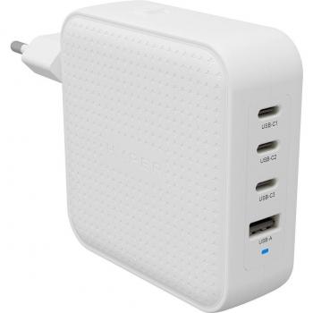 Cargador de Viaje HyperJuice 100W USB-C GaN (3x USB-C + 1x USB-A) - Blanco