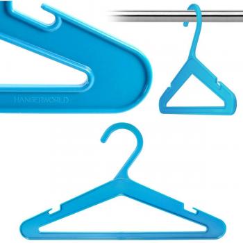 Hangerworld - Perchas De Plástico Para Ropa Infantil, Tamaño Niños Y Bebés, 26 cm, Color Celeste, 24 Unidades