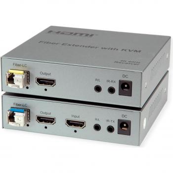 Extensor KVM HDMI y USB por Fibra Óptica 4K 60Hz hasta 20 km