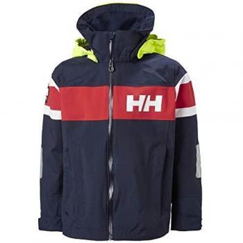 Helly Hansen Salt 2 - Chubasquero infantil, Unisex niños, Chaqueta para lluvia, 41690, azul, 12