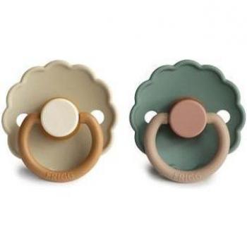 Frigg Daisy Silicone Pacifier 2-Pack Size 1 (0-6 Months) - Desert/Willow