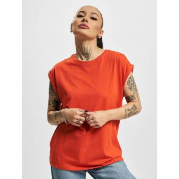 Urban Classics Women's Extended Shoulder Tee in Blood Orange