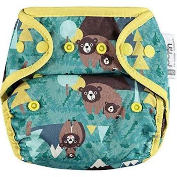 Close Pañales de tela reutilizables ecológicos individuales Pop-in Pañal desde el nacimiento hasta el orinal Pañal de bambú Cierre con corchetes y lengüetas elásticas Color con estampado Bear