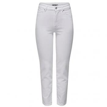 Only Emily High Waist White Straight Fit Jeans