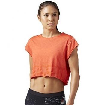 Reebok RCF Washed Crop tee Camiseta, Mujer, Naranja