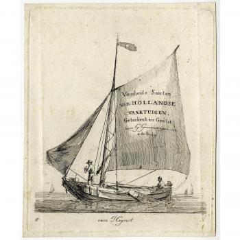 Antiguo Master print-marine-heynst-sailing Pesca vessel-ship-groenewegen-1787