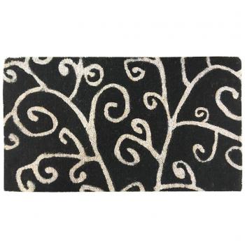 Laroom Felpudo, Fibra de Coco y PVC Base, Negro