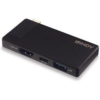 LINDY DST-Micro, USB C Laptop Micro Docking Station with 4K and 100W Pass-Through Charging for Acer Lenovo